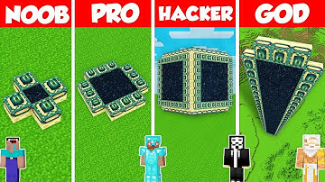 SECRET END PORTAL HOUSE BUILD CHALLENGE - Minecraft Battle: NOOB vs PRO vs HACKER vs GOD / Animation
