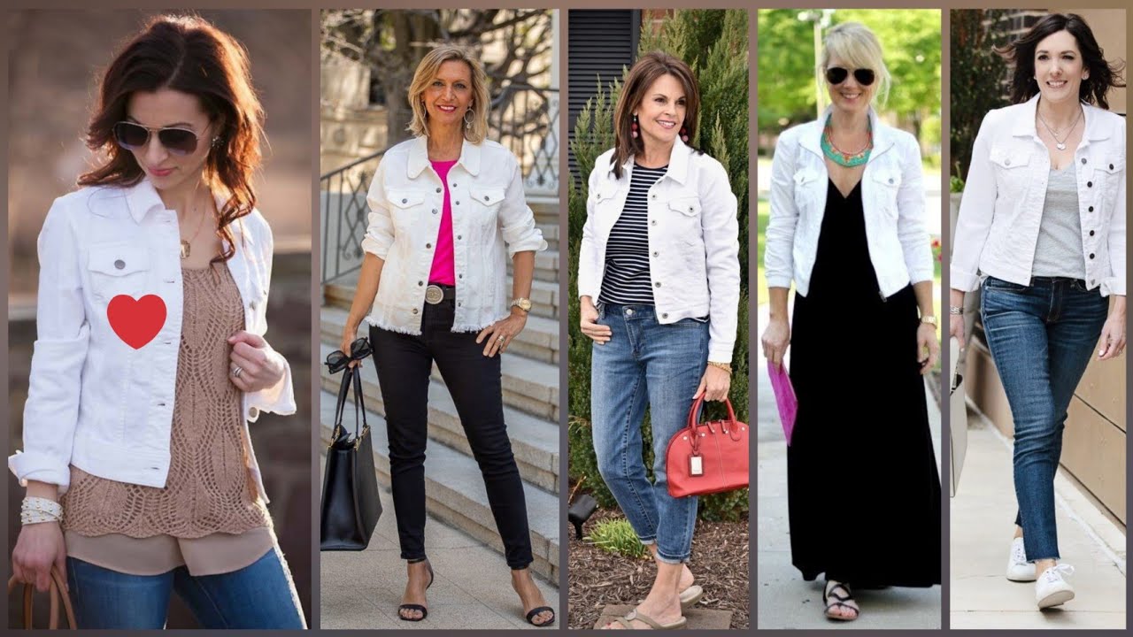 COMBINACIONES CON BLANCAS CHAQUETA DE JEANS CON DIFERENTES ESTILO ÚNICO MODA YouTube