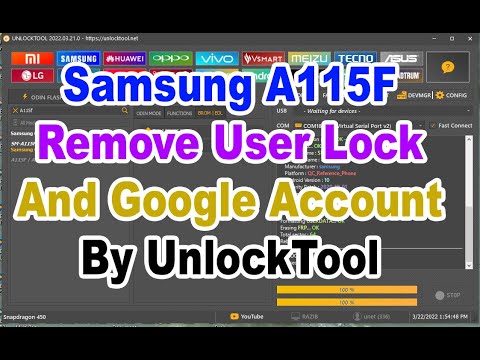 Samsung A115F Remove User Lock And Google Account By UnlockTool