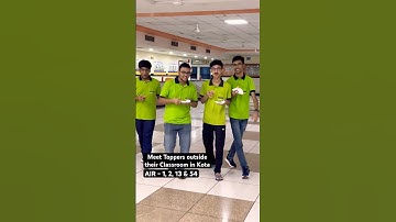 Meet JEE ADVANCED Toppers in one Frame outside their classroom in Kota….😊✌️#toppers