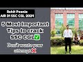 5 Most Important Tips for 2025 and 2026 SSC CGL aspirants!!
