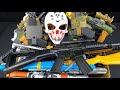 Airsoft Full Auto BB Pistols & Assassin Skull Mask - Silencer Pistol / BB Long Sniper