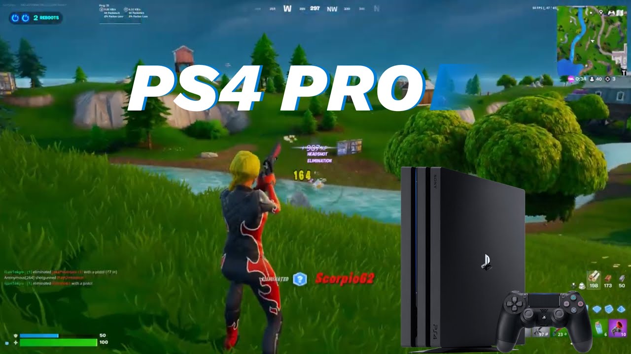 Fortnite on the PS4 pro at 1080p 60fps (gameplay no talking)