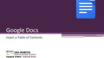 Google Docs - Table of Contents