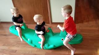 The teeter totter play time!