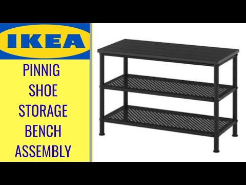 activering kortademigheid Doe voorzichtig IKEA shoe storage bench assembly (PINNIG) showing entry way makeover BEFORE  & AFTER - YouTube