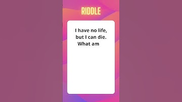 RIDDLE: I Have No Life, But Can Die - What Am I? #quiz #criticalthinking #shorts #riddles #riddle