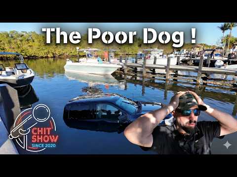Boat Ramp Claims Two Trucks In Miami ! Dog Goes In With Truck !  (chit Show)
