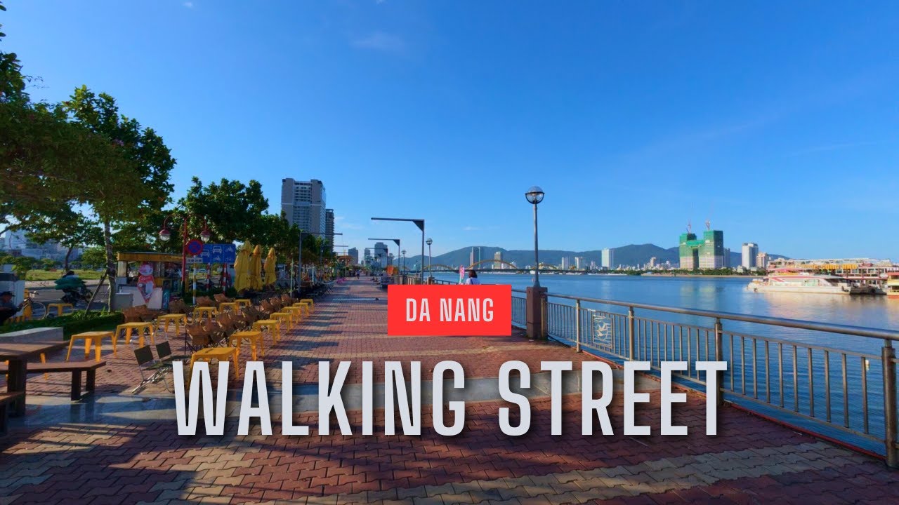 Relaxing Walk at Bach Dang Walking Street in Da Nang | Nature Sounds for Sleep and Study