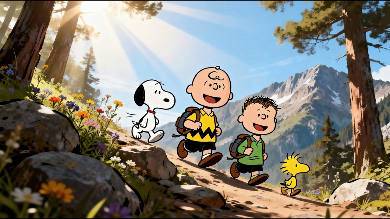 Snoopy’s Mountain Hike 🏔️ Relaxing Spring Jazz for Focus, Reading & Nature Lovers
