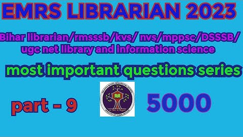 Ugc net Library science objective important question