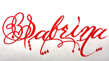 Sabrina Name Signature Calligraphy Status | How to write with Cut Maker  #calligraphy #cursive