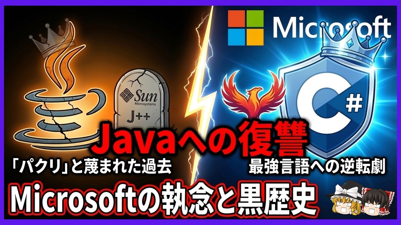 【Javaへの復讐】なぜ「パクリ」と言われたC#が最強の言語になったのか？Microsoftの黒歴史と、10年かけた執念の逆転劇【ゆっくり解説】