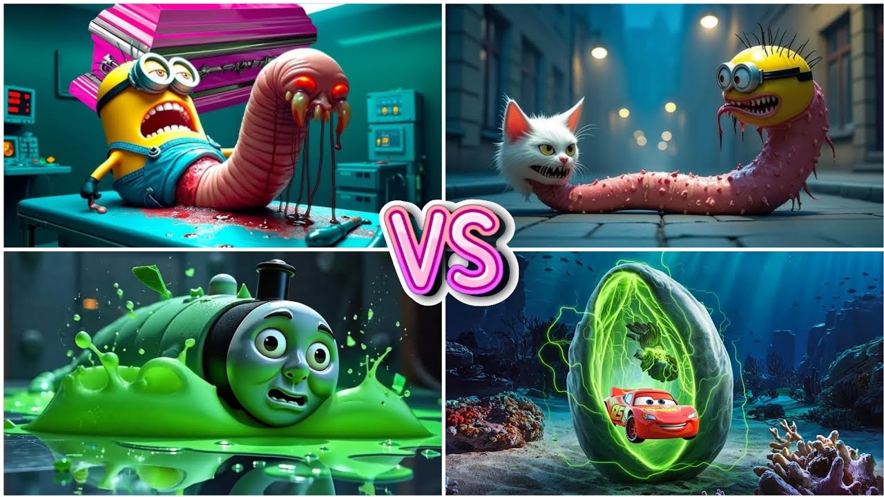 MINION SHOCKING TRANSFORMATION 🆚 MINION WORM KITTEN 😸 WORM 🆚 THOMAS ...
