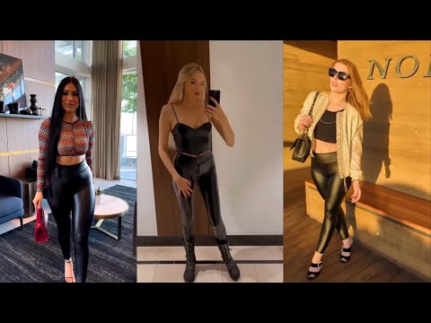 Top 10 Leather Leggings Street Style Outfits | How To Style Leggings Fashion Right | Q&A GRWM Blog