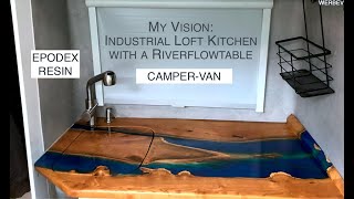 Epoxidharztisch für Campervan Küche mit Epodex / Epoxid Harz/ Camperausbau