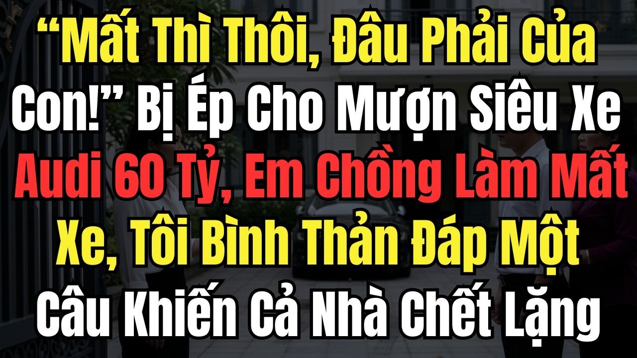 “Mất Thì Thôi, Đâu Phải Của Con!” Bị Ép Cho Mượn Xe Audi 60 Tỷ, Em Chồng Làm Mất, Tôi Bình Thản Đáp