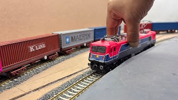 INDIAN MODEL TRAIN SET | WAG - 9HH WITH CONTAINER FLAT WAGON ASMR RUNNING SESSION