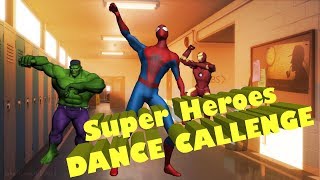 SUPERHEROES Dance Battle - Challenge with SPIDER MAN, HULK and IRON MAN in real life school