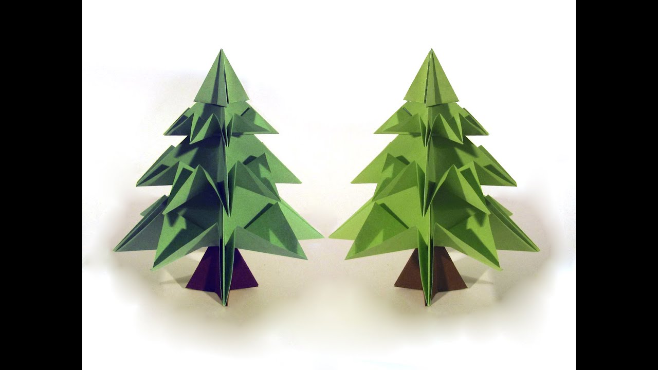 Christmas Origami Tree - Origami - How to make an origami tree - YouTube