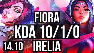 FIORA vs IRELIA (TOP) | 10 solo kills, 10/1/0, Legendary | EUW Master | 14.10