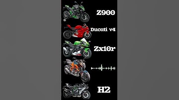 Z900 vs Ducati v4 vs zx10r vs KTM 1290 vs H2 exhaust sound note 😱🤯#h2r #h2 #zx10r #kawasakininja
