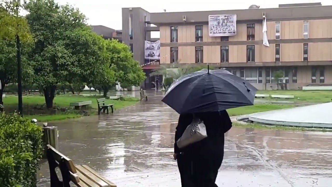 جامعة النهرين تحت المطر 😍#جامعة_النهرين #أمطار #نهرينيون #طلبة_جامعة_النهرين