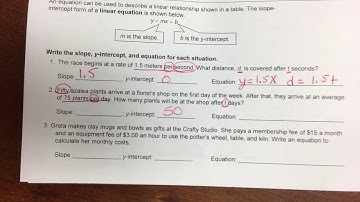 Writing Linear Equations from Situations