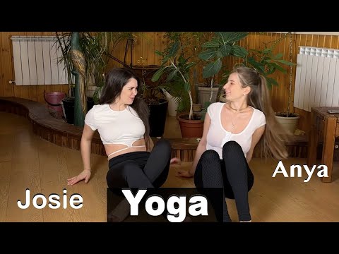 two beautiful girls Yoga  at home | Josie and Anya doing yoga together