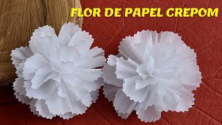 DIY Flor de Papel Crepom (Cravo) - Carnation Flower