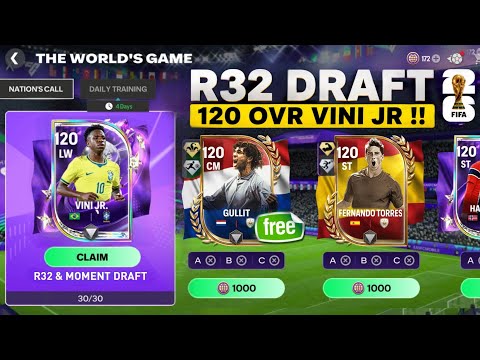 FREE R32 DRAFT!! 120 OVR VINI JR, GULLIT , TORRES MOMENTS DRAFT WEEK 5 CONFIRMED LEAKS FC MOBILE 26!