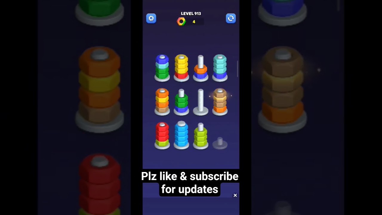 nut sort puzzle game level 913 