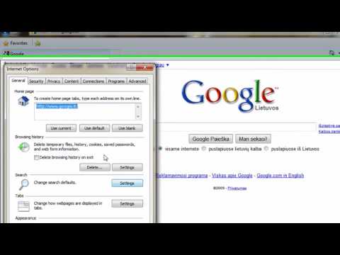 Slapukų aktyvavimas Internet Explorer interneto naršyklėje
