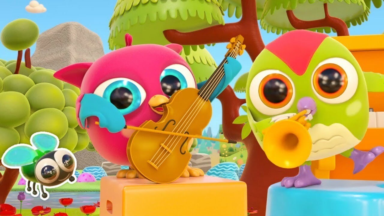 Canciones para niños. Dibujo infantil de Búho HopHop. Dibujos animados en español
