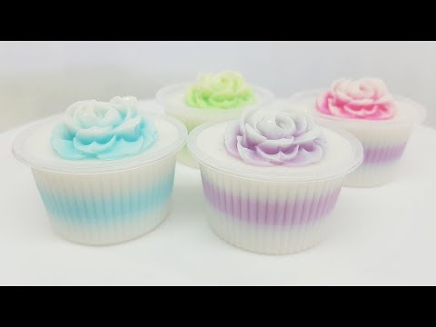 วิธีทำวุ้นกุหลาบคัพเค้ก แสนสวย วุ้นกะทิแฟนซี ทำง่ายๆ - How to make Rose Jelly Cupcakes | วุ้นแฟนซี