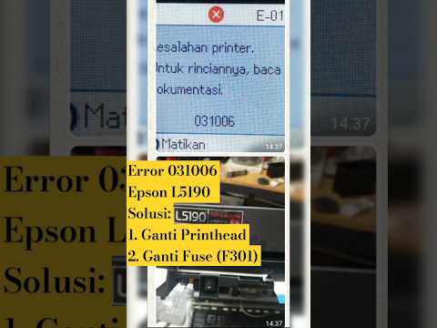Solusi Error 031006 Epson L5190 Ganti Printhead dan Ganti Fuse #printer #error #epsonprinter
