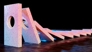 Unstable System Dominos Falling | Blender Rigid Body Simulation