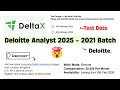 🔥 Deloitte Urgent Analyst Hiring | Direct Test Hiring 2025 | Off-Campus Drive 2021-2026 BATCH