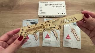 3D Wooden Puzzle for Adults, 3-in-1 DIY Knife Kit - 134 Pcs