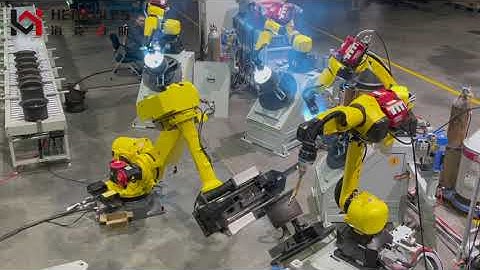 Robot welding system for automobile wheel hubs