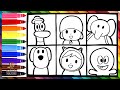 Dibuja y Colorea A Pocoyó Y Sus Amigos 🌈👶🦆🐘👧🐶🐙🌈 Dibujos Para Niños