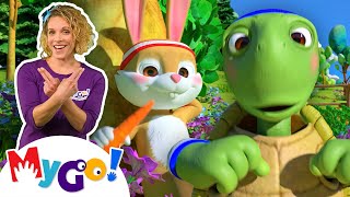 The Tortoise and the Hare + MORE! | MyGo! Sign Language For Kids | CoComelon | ASL