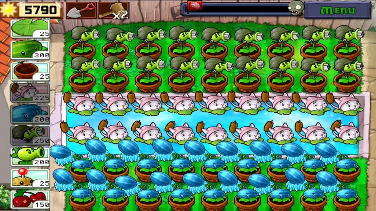 Plants vs Zombies Last Stand 5 flags Completed pvz gameplay
