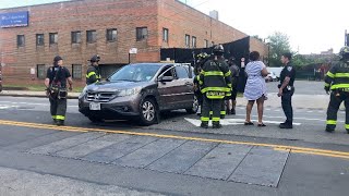 FDNY Engine 275, Ladder 133, EMS, & NYPD on scene of a car accident.