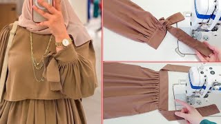 Very Easy sleeve Design with Pin tucks to kurti cutting and stitching || sewing technique