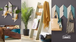 Learn how to make a decorative ladder rack to hang quilts and blankets using just one board from Lowe