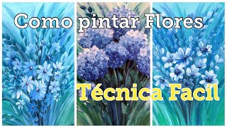 COMO PINTAR FLORES - 3 IDEAS, FÁCIL Y RÁPIDO- como pintar margaritas y hortensias!! Te encantará 😊