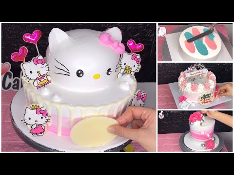 Video Làm bánh kem hello kittyy , loang màu hàn quốc, hoa... - youtube
