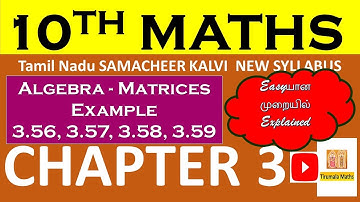 10th Maths Chapter 3 Matrices Example 3.56, 3.57, 3.58 3.59 #class10 #10thmaths #10thclass #matrices