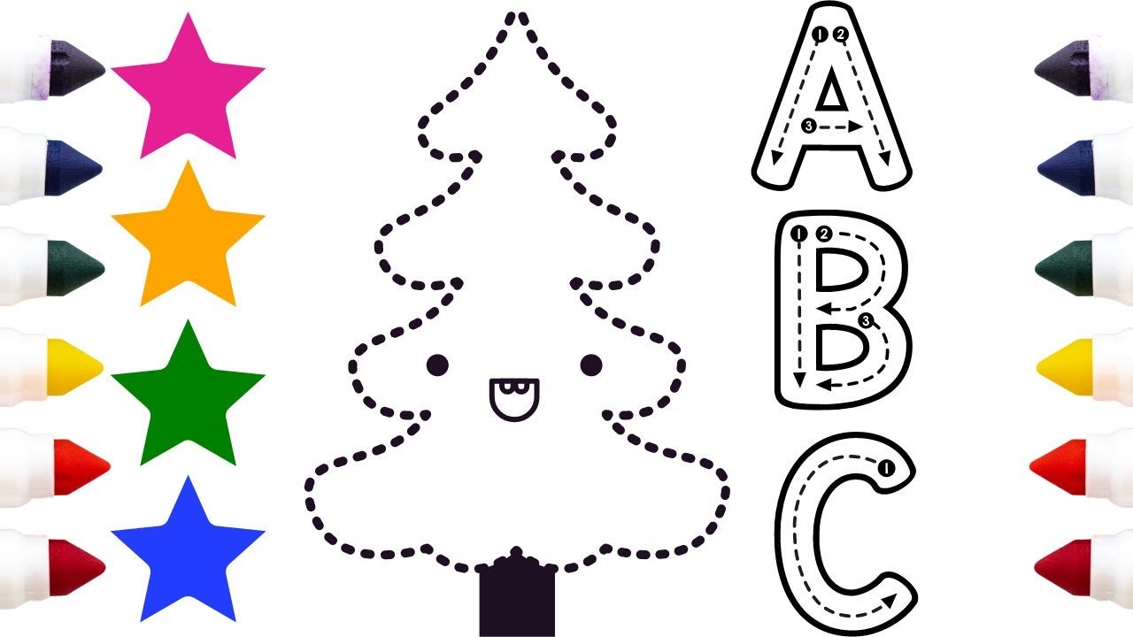 Color the Tree Alphabets, English Letters A to Z with words, A for Ant ...